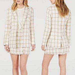 Leyden Tweed Plaid Blazer/Skirt Set